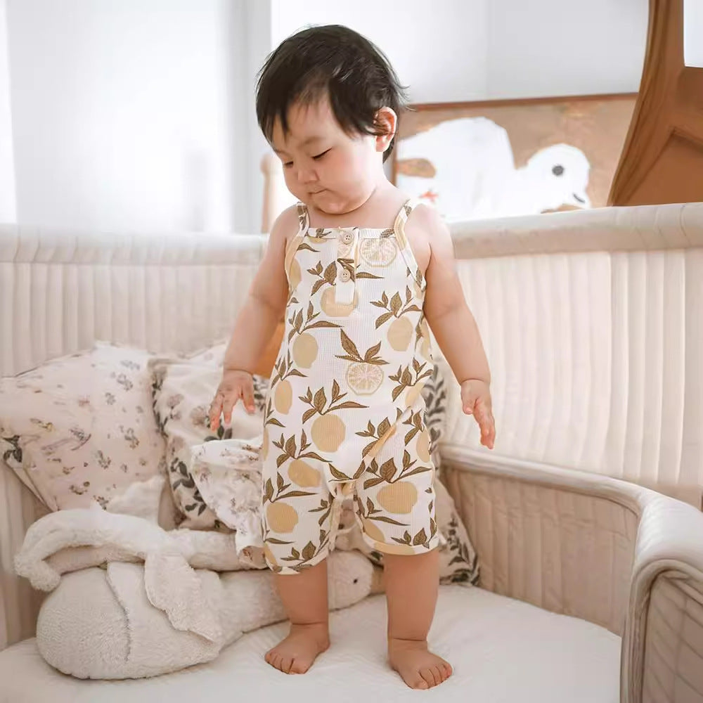Class A Waffle Baby Jumpsuit Outing Outfit