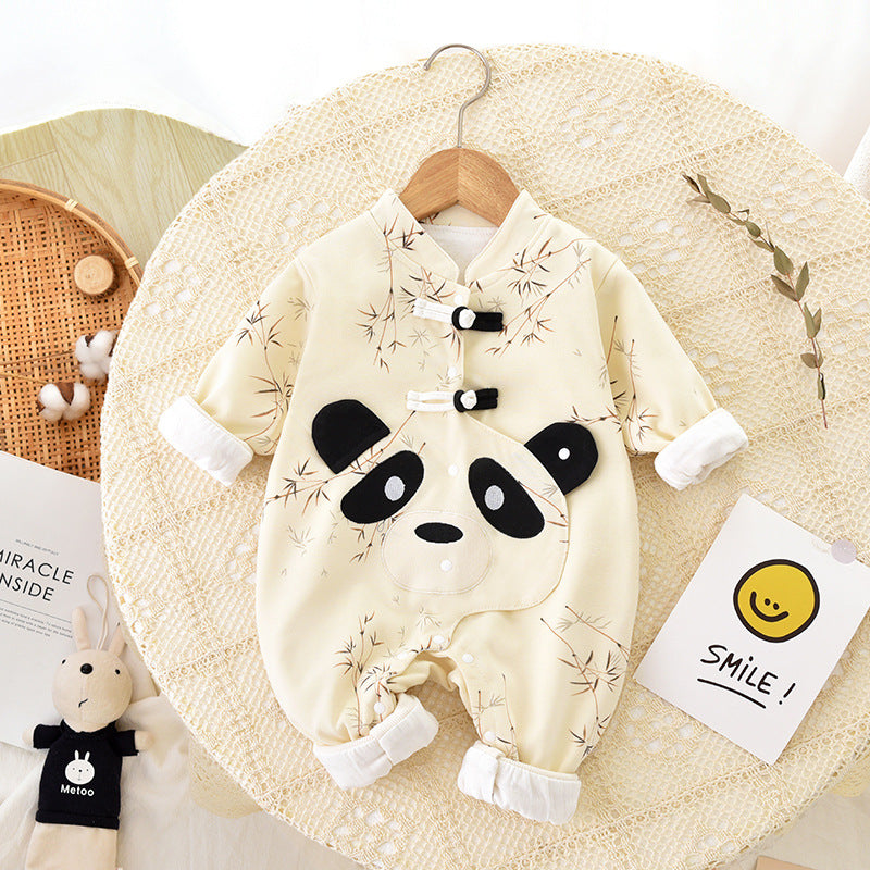 Double Layer Thickened Newborn Baby Outerwear Romper