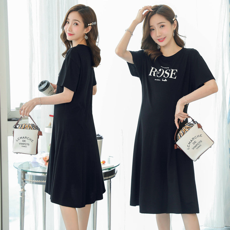 Maternity Short Sleeve Dress for Comfortable Pregnancy Wear
