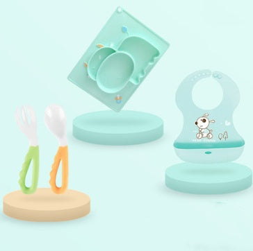 Silicone Baby Suction Bowl Cartoon Learning Feeding Bowl
