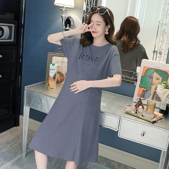 Maternity Short Sleeve Dress for Comfortable Pregnancy Wear
