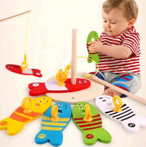 Wooden Fishing Ring Early Education Creative Baby Educational Toy