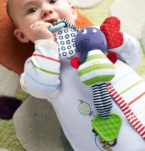Musical Elephant Hanging Teether Baby Toy