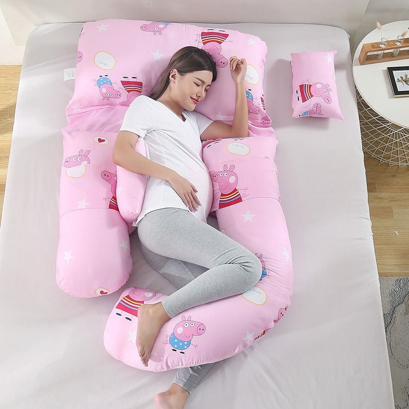 U-Shaped Maternity Waist Protection Side Sleeper Pillow for Comfort Suppor