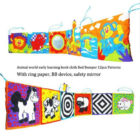 Colorful Baby Cloth Book Educational Bed Bumper Toy