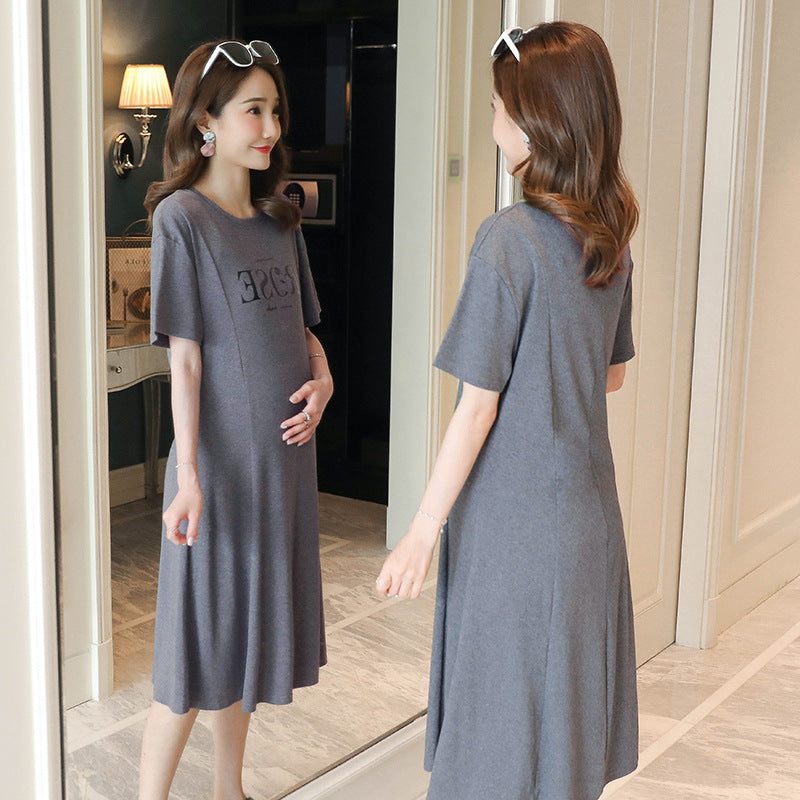 Maternity Short Sleeve Dress for Comfortable Pregnancy Wear