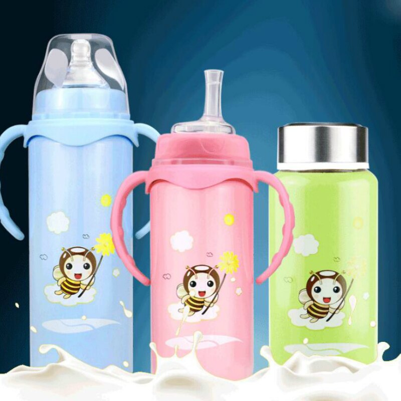 Baby Stainless Steel Insulated Feeding Bottle for Temperature Control