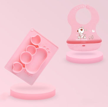 Silicone Baby Suction Bowl Cartoon Learning Feeding Bowl