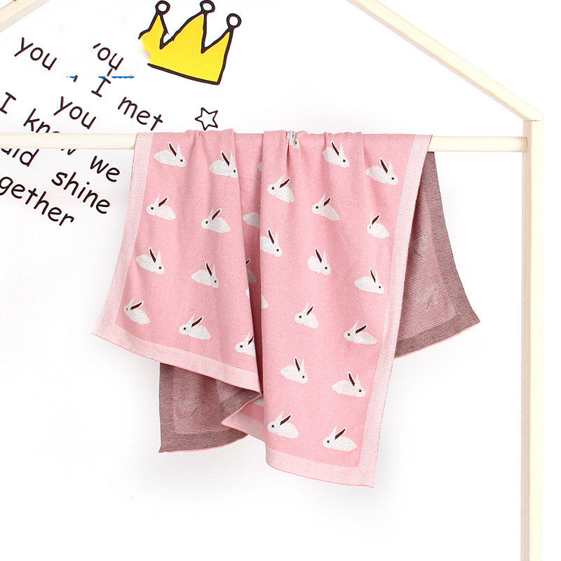 Knitted Bunny Baby Blanket Windproof Cover for Newborn Comfort