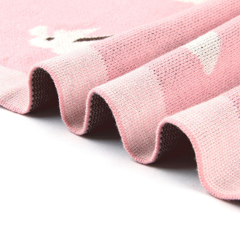 Knitted Bunny Baby Blanket Windproof Cover for Newborn Comfort