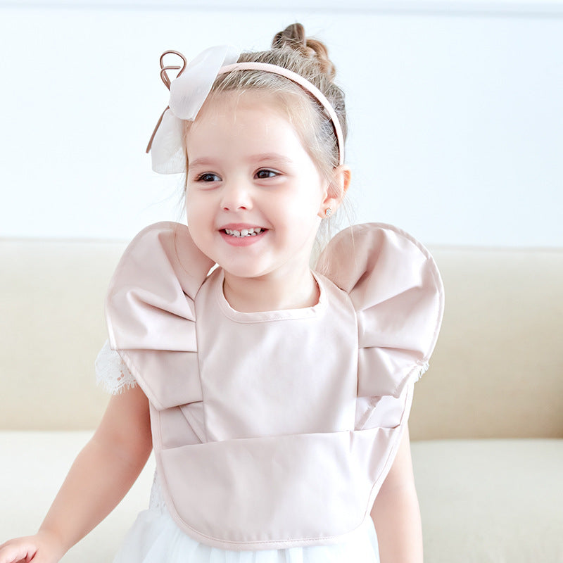 Waterproof Baby Bib with Rice Pocket for Infant Feeding