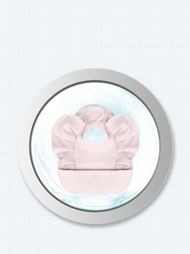 Waterproof Baby Bib with Rice Pocket for Infant Feeding
