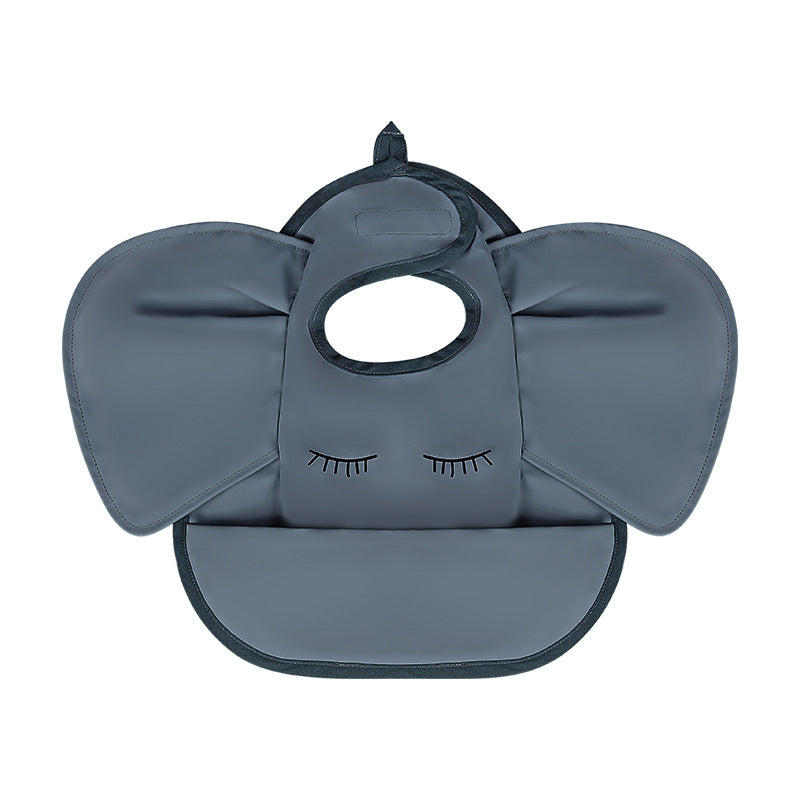 Waterproof Baby Bib with Rice Pocket for Infant Feeding