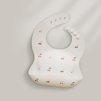 Waterproof Silicone Baby Feeding Bib with Rice Pocket