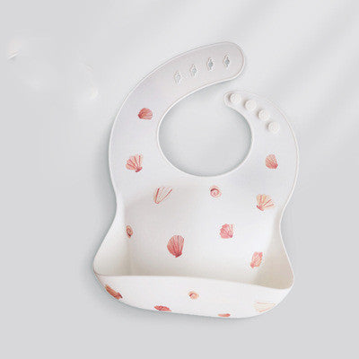 Waterproof Silicone Baby Feeding Bib with Rice Pocket