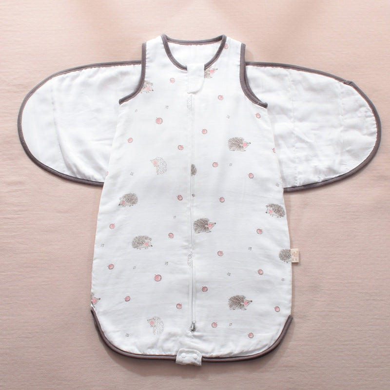 Infant Gauze Swaddle Sleeping Bag Wrap with Baby Wings