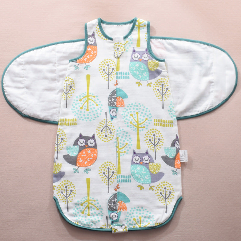 Infant Gauze Swaddle Sleeping Bag Wrap with Baby Wings