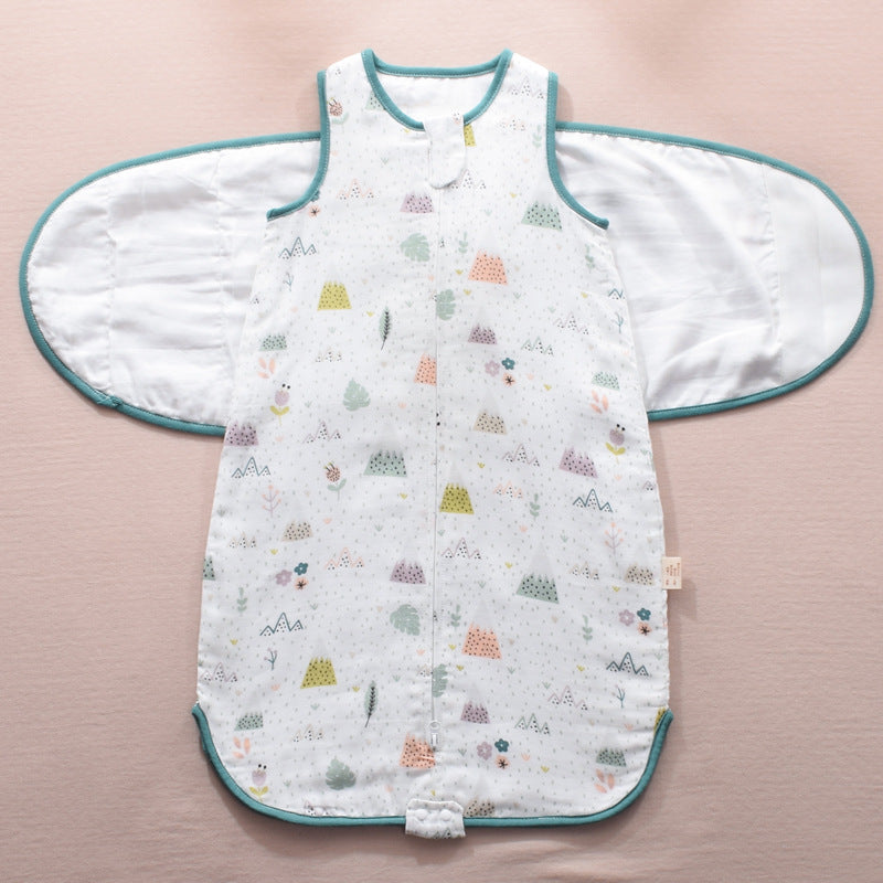 Infant Gauze Swaddle Sleeping Bag Wrap with Baby Wings