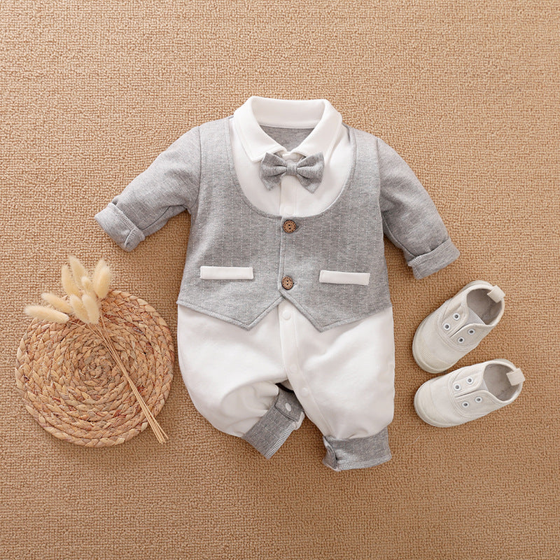 Baby Long Sleeve Gentleman Jumpsuit For Spring And Autumn