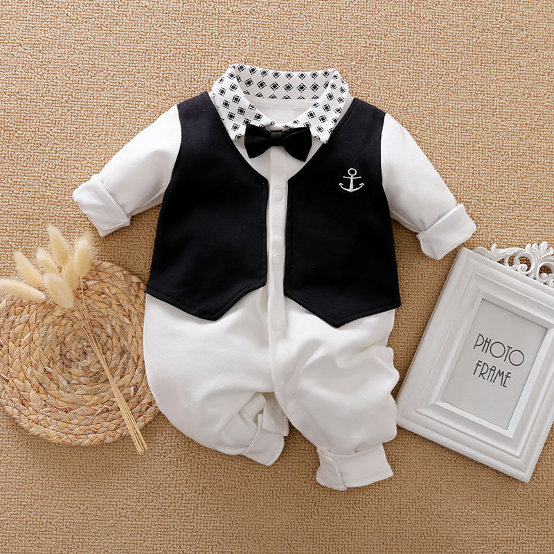 Baby Long Sleeve Gentleman Jumpsuit For Spring And Autumn