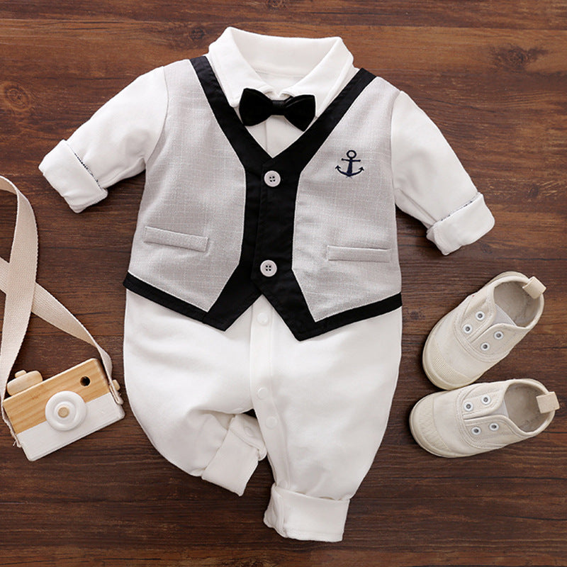 Baby Long Sleeve Gentleman Jumpsuit For Spring And Autumn