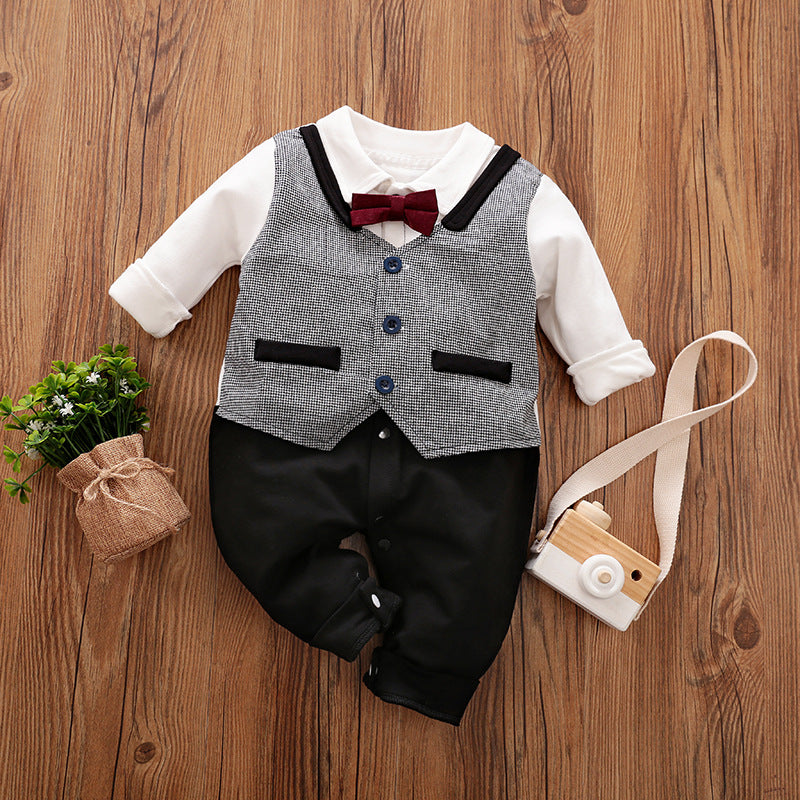 Baby Long Sleeve Gentleman Jumpsuit For Spring And Autumn