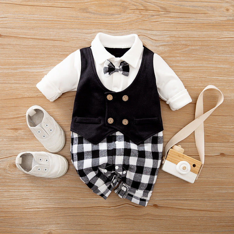 Baby Long Sleeve Gentleman Jumpsuit For Spring And Autumn