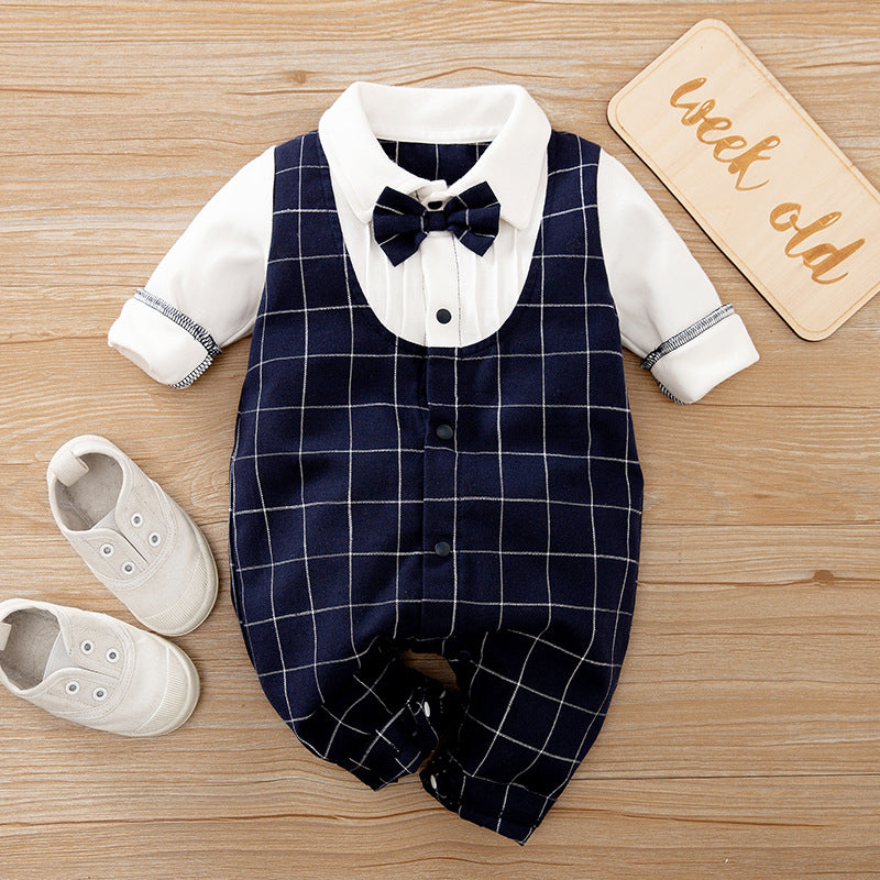 Baby Long Sleeve Gentleman Jumpsuit For Spring And Autumn