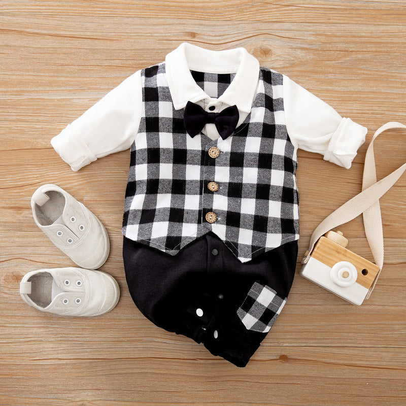 Baby Long Sleeve Gentleman Jumpsuit For Spring And Autumn