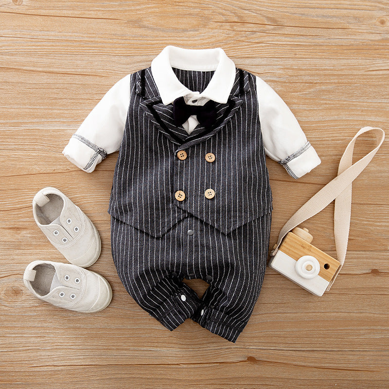 Baby Long Sleeve Gentleman Jumpsuit For Spring And Autumn