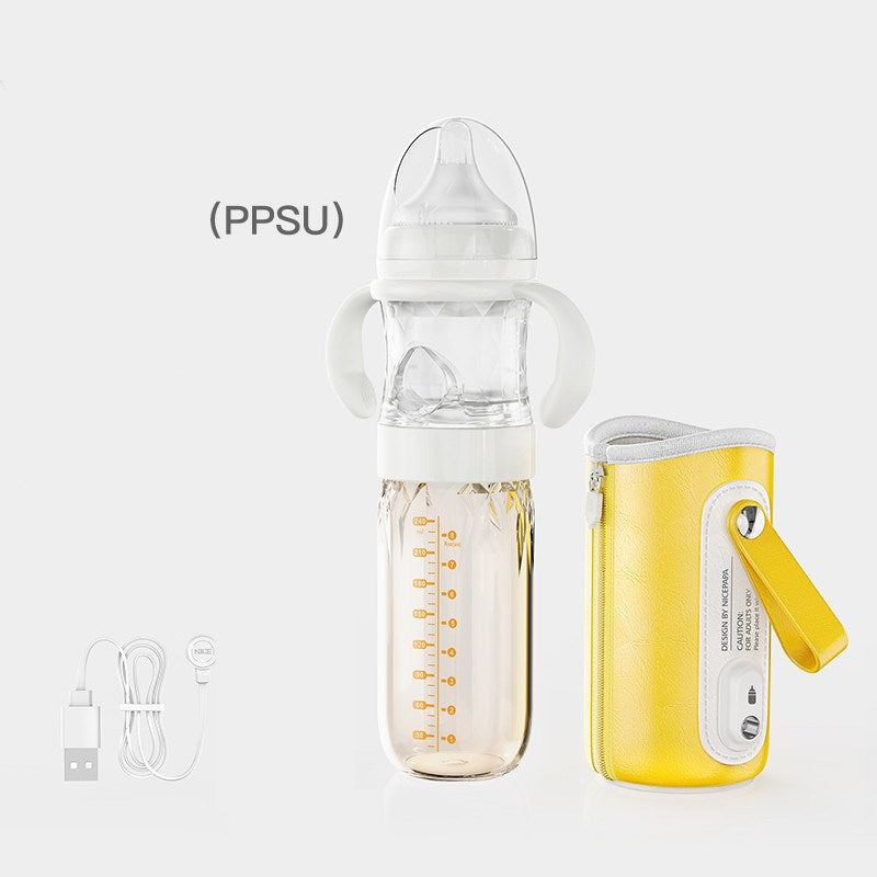USB Heated Baby Feeding Bottle with Temperature Control Cover