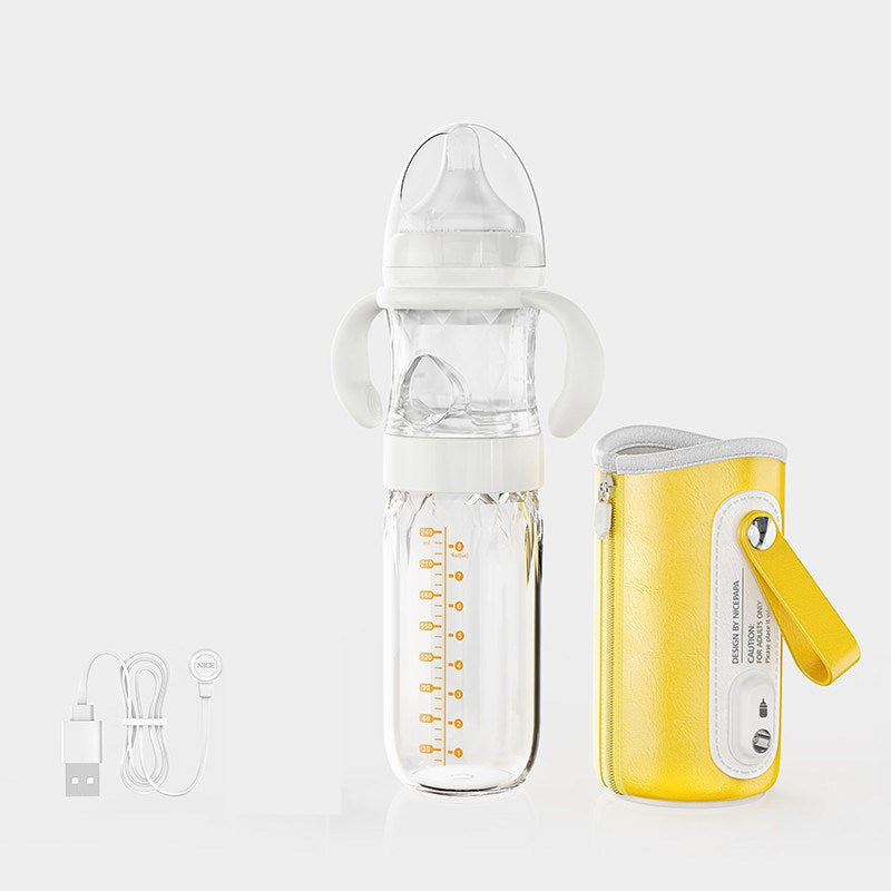 USB Heated Baby Feeding Bottle with Temperature Control Cover
