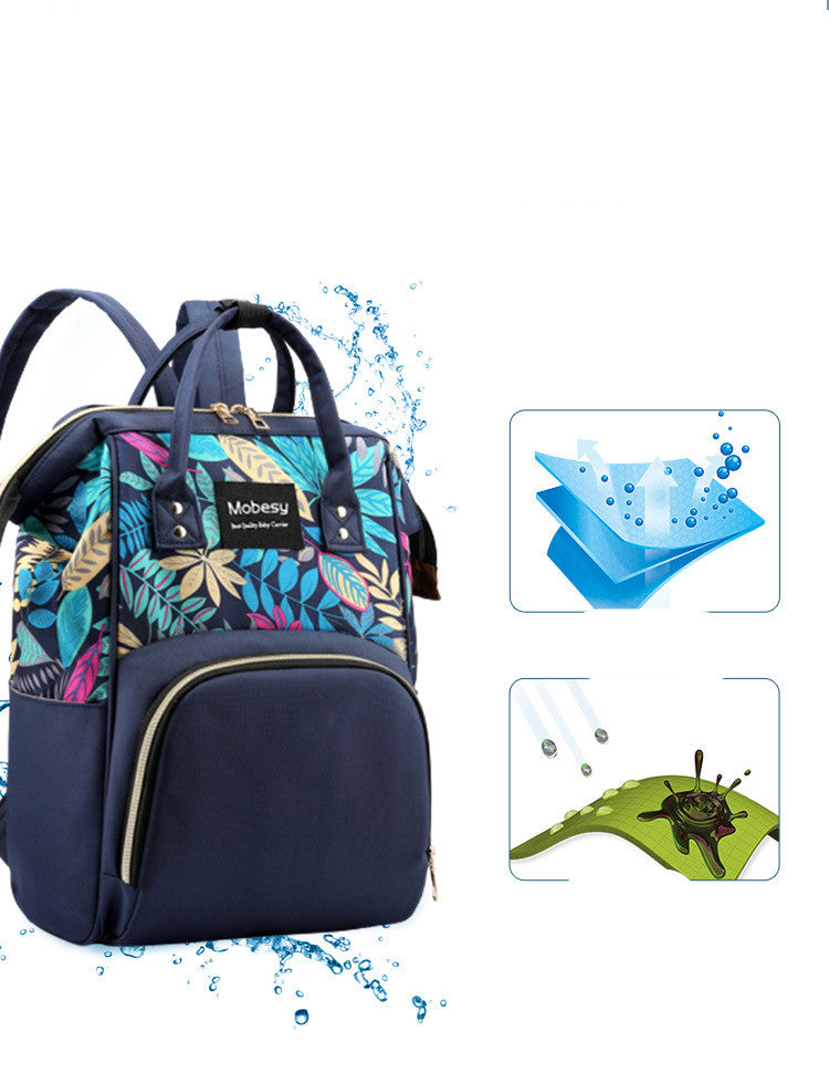 Multifunctional Baby Diaper Backpack with Bottle Storage for Mothers