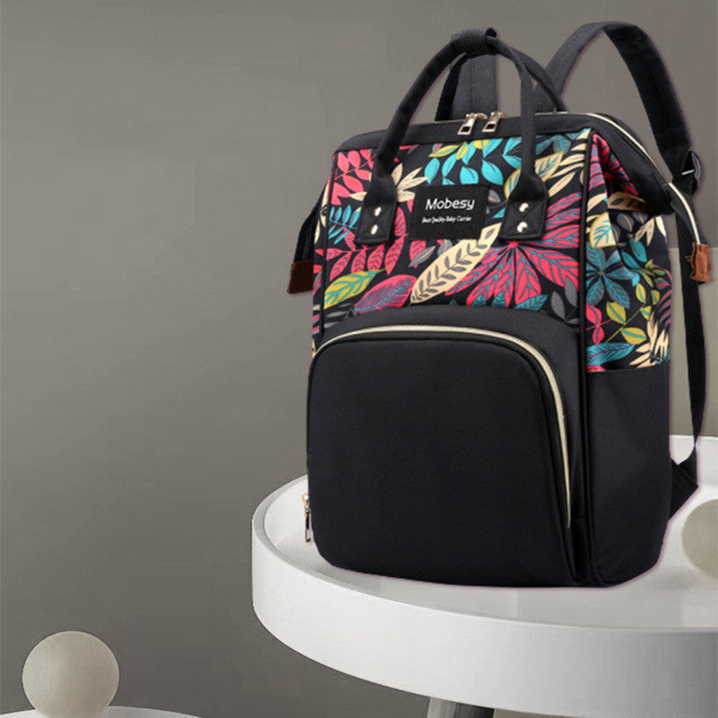 Multifunctional Baby Diaper Backpack with Bottle Storage for Mothers