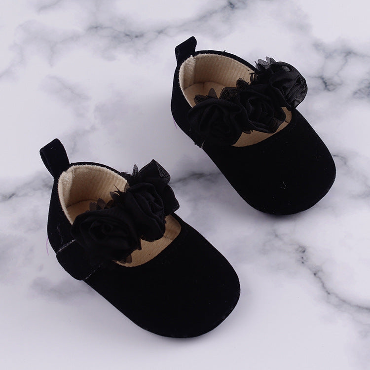 Baby Soft Sole Cotton Toddler Shoes Floral Design