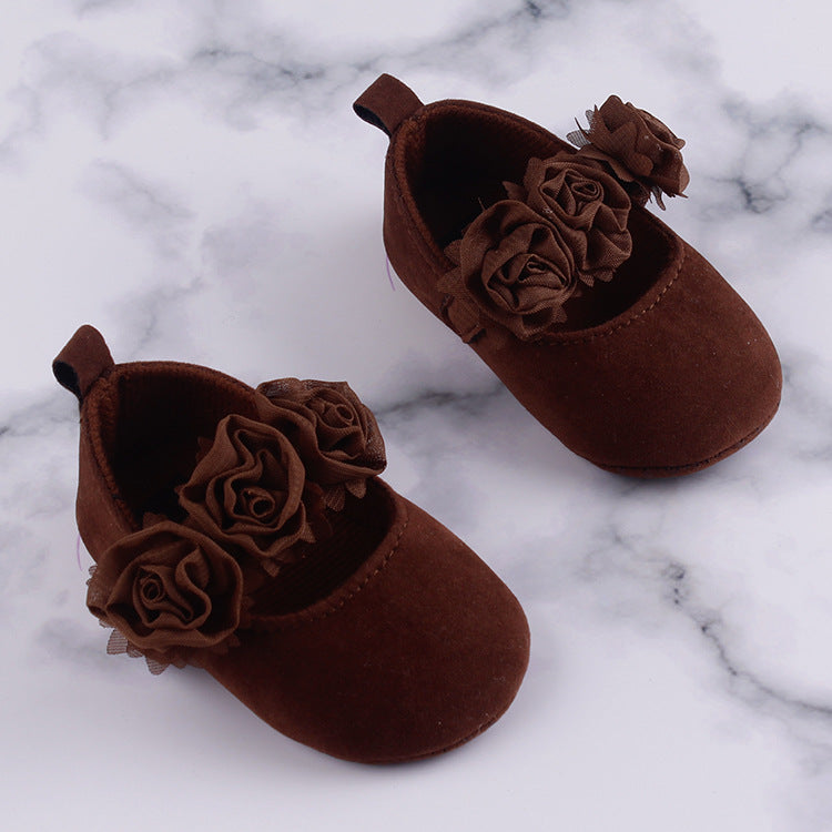 Baby Soft Sole Cotton Toddler Shoes Floral Design
