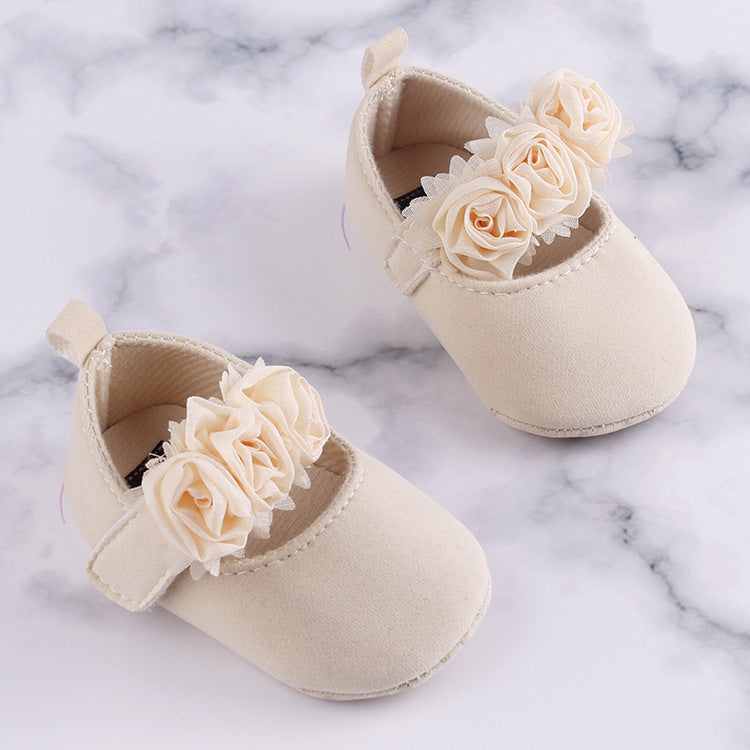 Baby Soft Sole Cotton Toddler Shoes Floral Design