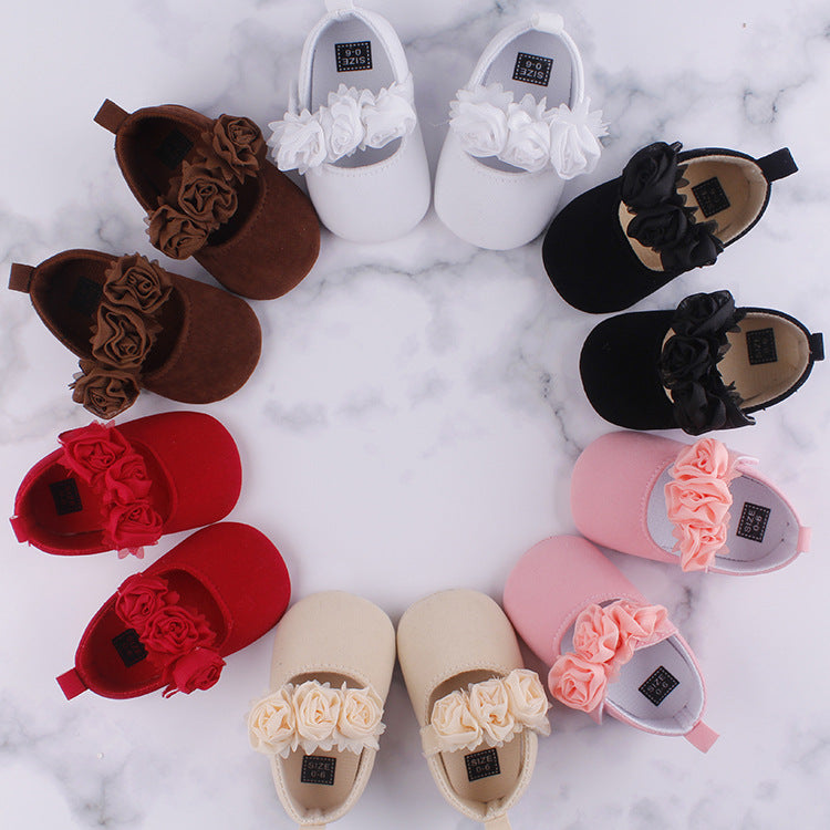 Baby Soft Sole Cotton Toddler Shoes Floral Design