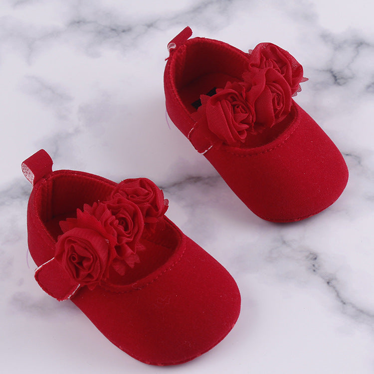 Baby Soft Sole Cotton Toddler Shoes Floral Design