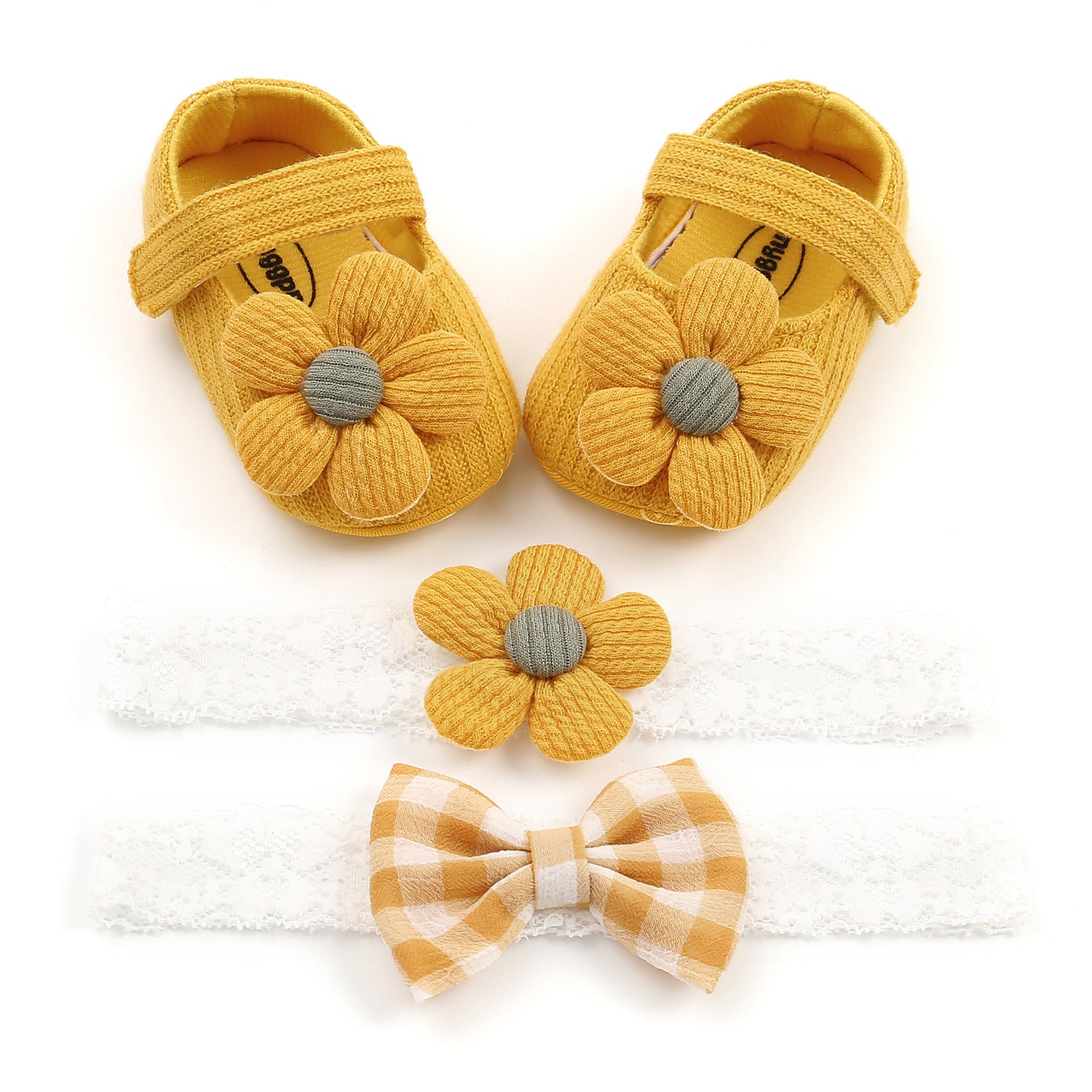 Baby Headband And Toddler Shoes Set