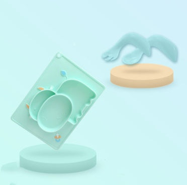Silicone Baby Suction Bowl Cartoon Learning Feeding Bowl