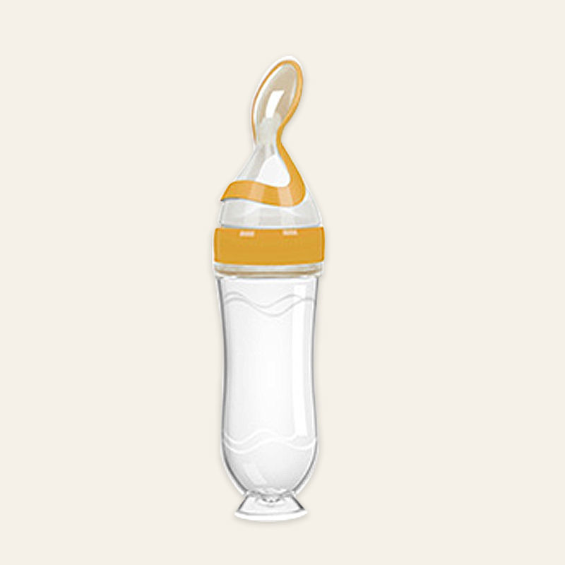 Silicone Squeeze Baby Feeding Bottle Spoon for Rice Paste Training
