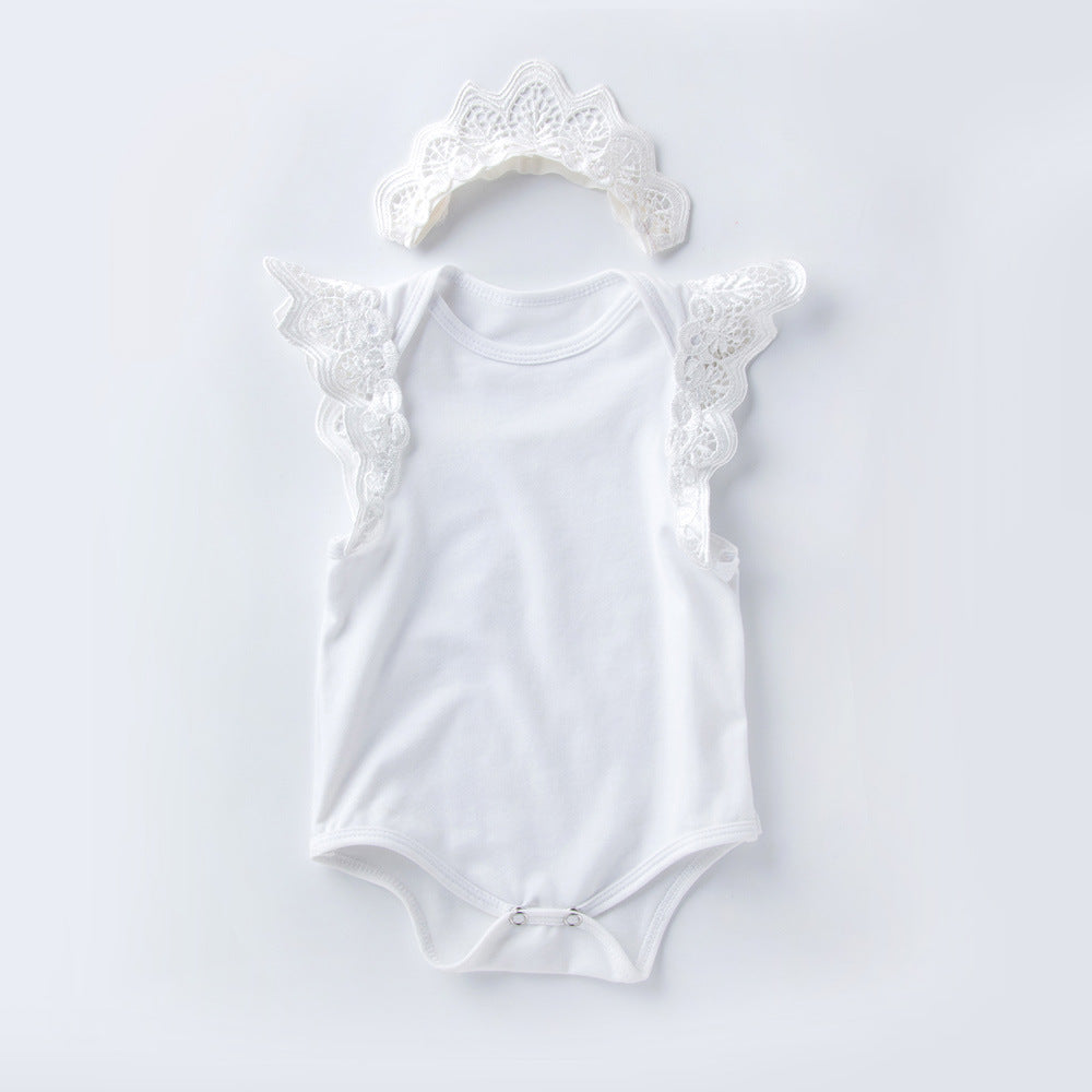 Baby Girl Sleeveless Wing Romper Jumpsuit