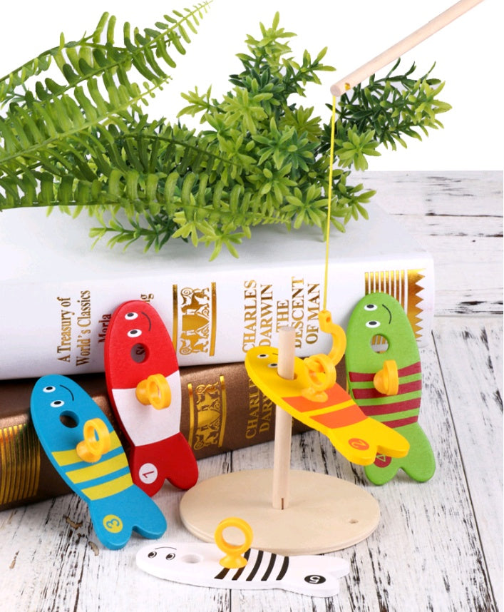 Wooden Fishing Ring Early Education Creative Baby Educational Toy