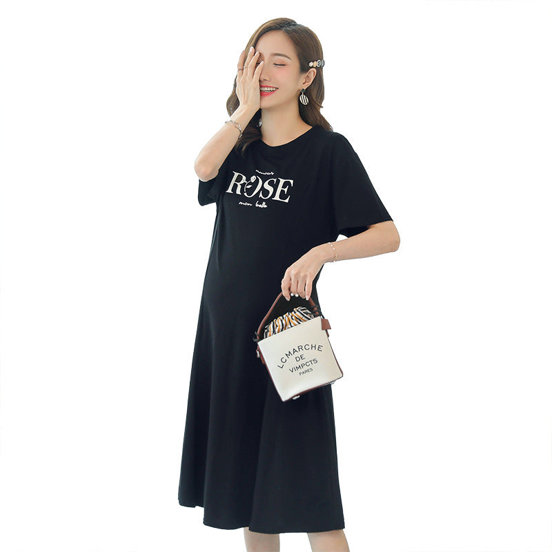 Maternity Short Sleeve Dress for Comfortable Pregnancy Wear
