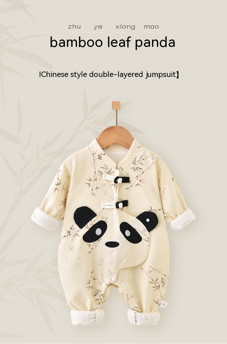 Double Layer Thickened Newborn Baby Outerwear Romper