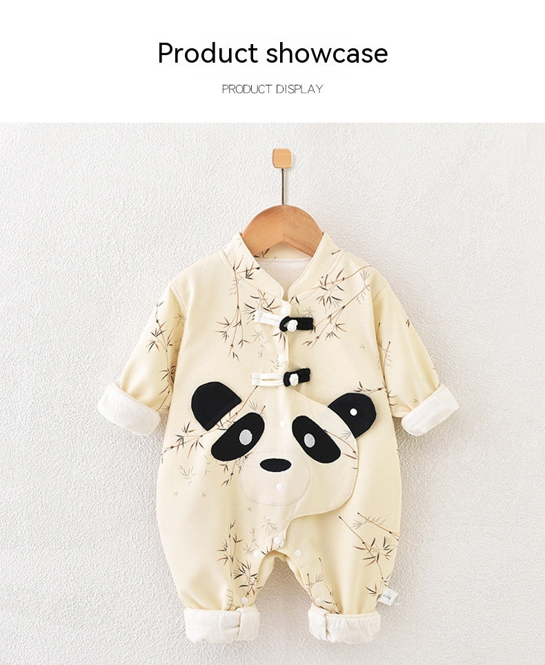Double Layer Thickened Newborn Baby Outerwear Romper