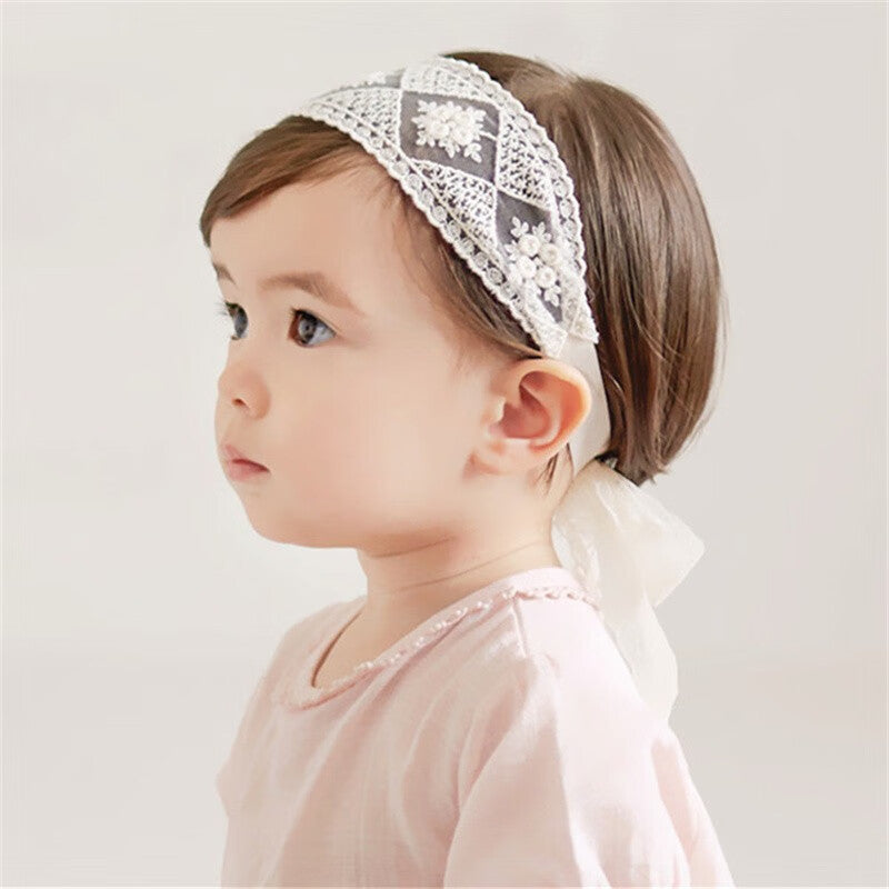 Baby Girls Bow Knot Lace Floral Headband Hair Accessories for Newborns