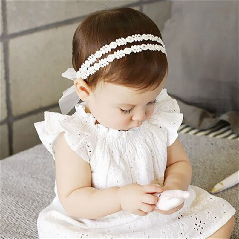 Baby Girls Bow Knot Lace Floral Headband Hair Accessories for Newborns
