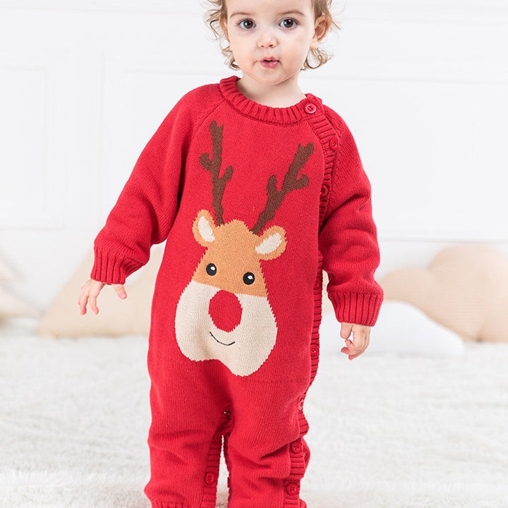 Newborn Baby Crawling Outfit With Thick Warm Harness